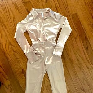 Gold sateen 2 piece pantset